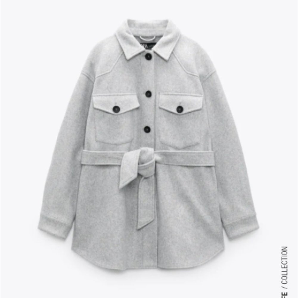 BNWT Zara Soft Belt Overshirt Jacket/Shacket - Size Medium
